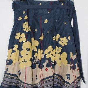 Forever 21 XXi A-Line Skirt Yellow & Blue Floral